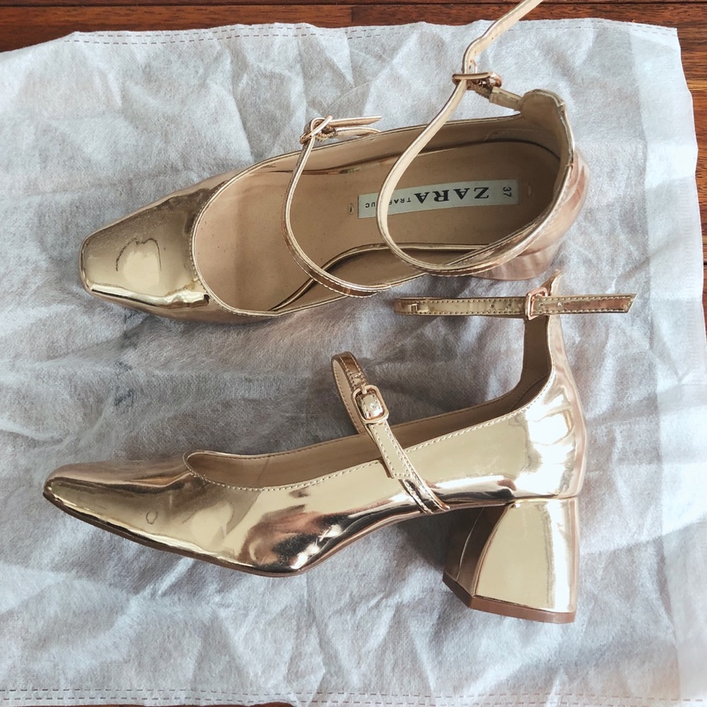 ZARA gold black heel - Picture 4 of 6